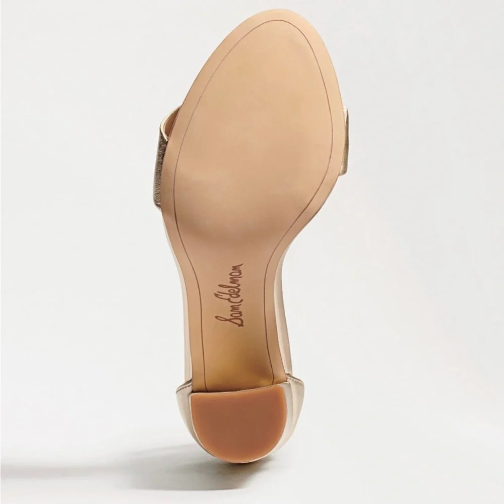 Sam Edelman, Yaro Block Heel Sandal, Gold Leather. Brand New, Never Worn! - Picture 7 of 8